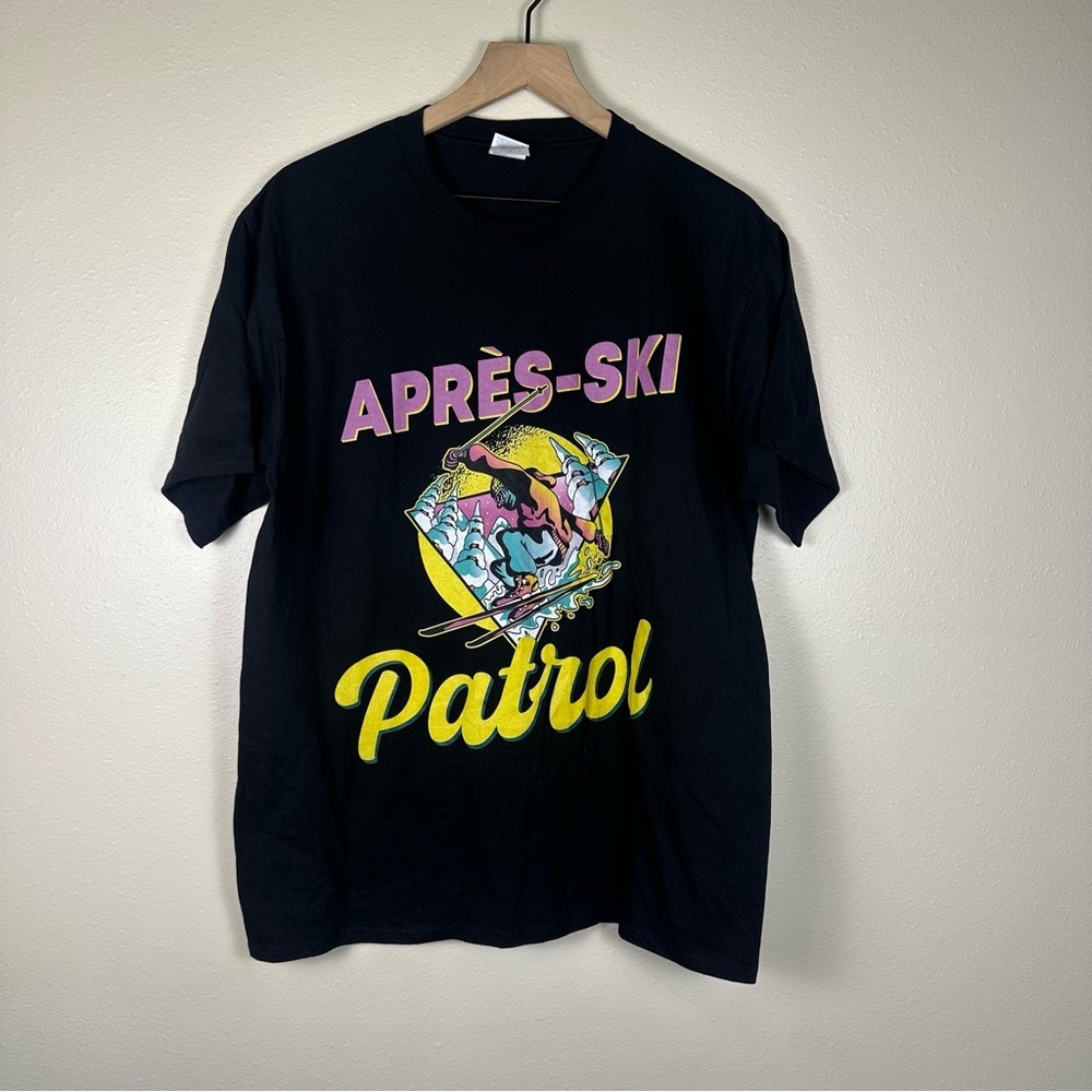 APRES SKI Patrol Wear Men's Large Retro 80s 90S Skiing Graphic T-Shirt